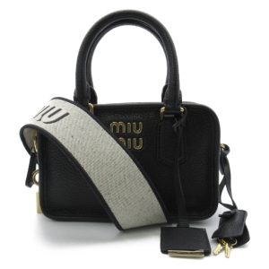 1 Miu Miu Casual Style Shoulder Bag Leather Black