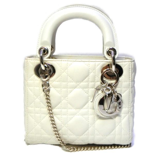 1 Dior Mini Shoulder Bag Lambskin White