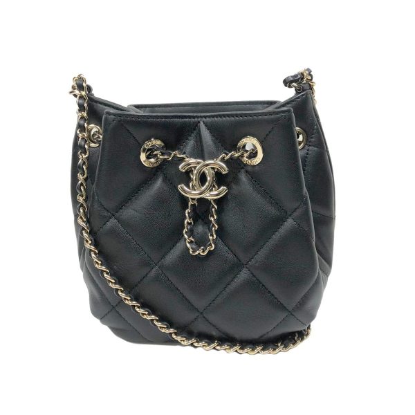 1 Chanel Small Chain Shoulder Bag Sheep Leather Lambskin Black