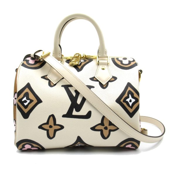 1 Louis Vuitton Speedy Bandouliere 25 Wild 2way Handbag Shoulder Bag White