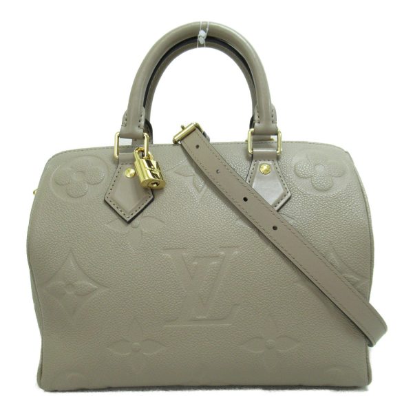 1 Louis Vuitton Shoulder Bag Leather Speedy Bandoulière Empreinte Gray