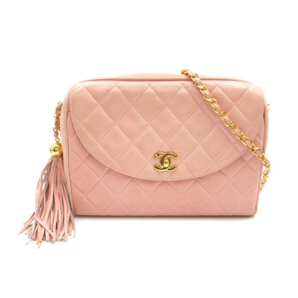 1 Chanel Chain Shoulder Bag Lambskin Leather Pink