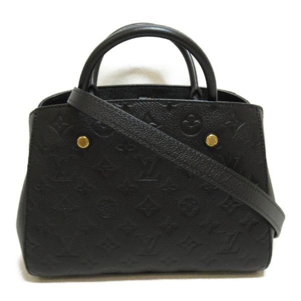 1 Louis Vuitton Montaigne BB Shoulder Bag Leather Empreinte Black