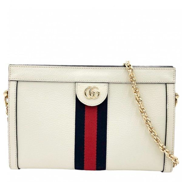 1 Gucci Shoulder Bag GG Chain Crossbody Stripe Bag White