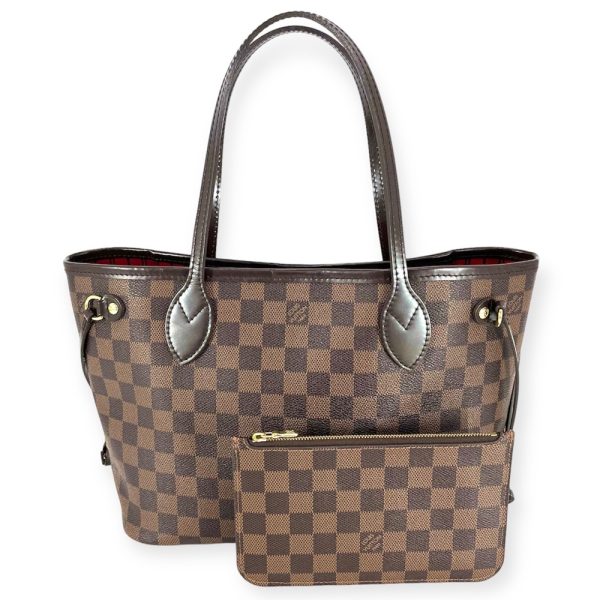 1 Louis Vuitton Tote Bag Damier Neverfull PM Shoulder Bag with Pouch Brown