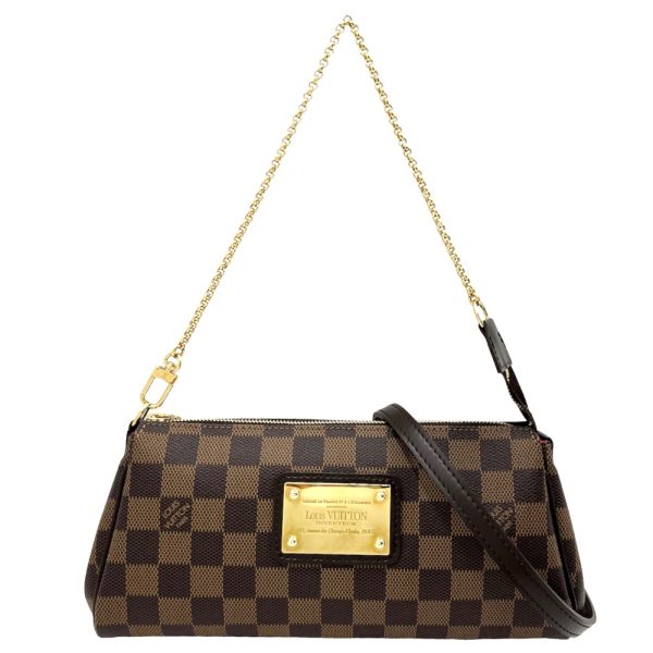 1 Louis Vuitton Damier Eva Shoulder Bag Crossbody Pouch Small Bag Brown