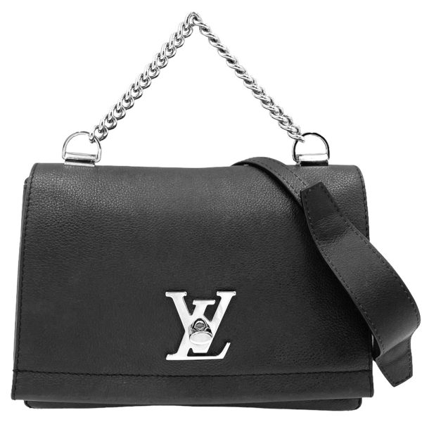 1 Louis Vuitton Calfskin Lockme 2 BB Chain Shoulder Bag Crossbody Black