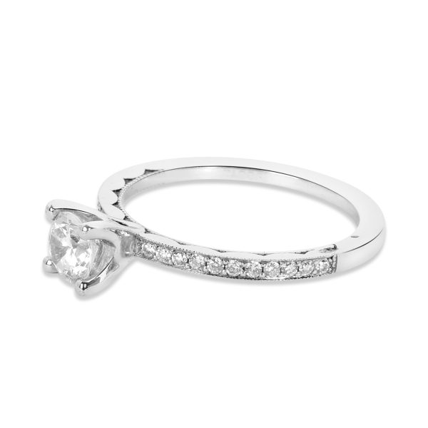 Semi Mount White Gold Tacori Diamond Engagement Ring Setting in 18K White Gold 016 CTW