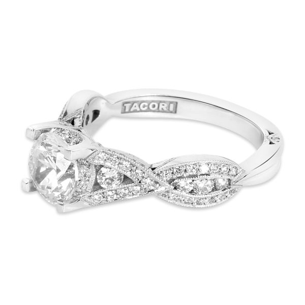 Semi Mount White Gold Tacori Diamond Engagement Ring Setting in 18K White Gold 046 CTW