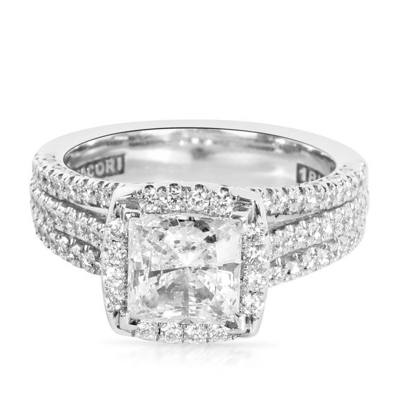 Tacori Tacori Diamond Princess Cut Engagement Ring Setting in 18K White Gold 078 CTW