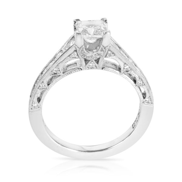 tacori princess cut diamond engagement ring setting in 18k white gold 0 75 ctw Tacori Princess Cut Diamond Engagement Ring Setting in 18K White Gold 075 CTW