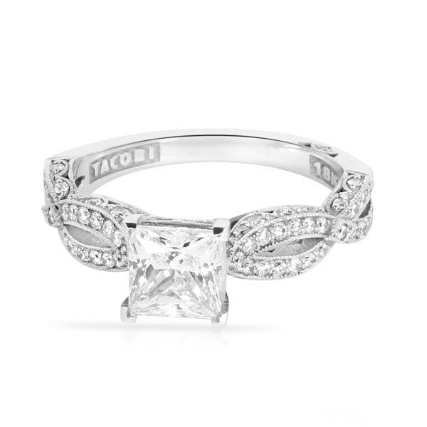 Tacori Tacori Princess Cut Diamond Engagement Ring Setting in 18K White Gold 036 CTW