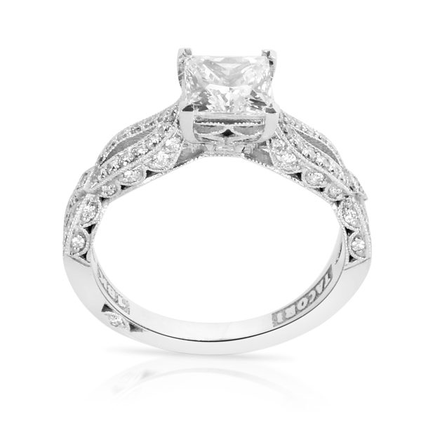 tacori princess cut diamond engagement ring setting in 18k white gold 0 36 ctw Tacori Princess Cut Diamond Engagement Ring Setting in 18K White Gold 036 CTW