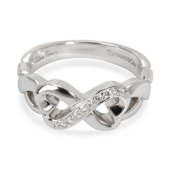 Tiffany Co Loving Heart Infinity Diamond Ring in 18K White Gold 005 CTW Tiffany Co Loving Heart Infinity Diamond Ring in 18K White Gold 005 CTW