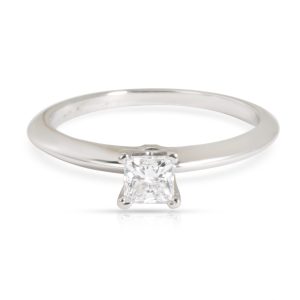 Tiffany Co Solitaire Diamond Engagement Ring in Platinum E VVS1 032 CTW Louis Vuitton Zippy Monogram Canvas Long Wallet Coin Purse