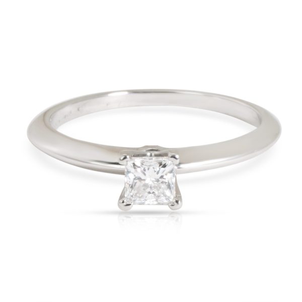 Tiffany Co Solitaire Diamond Engagement Ring in Platinum E VVS1 032 CTW Tiffany Co Solitaire Diamond Engagement Ring in Platinum E VVS1 032 CTW