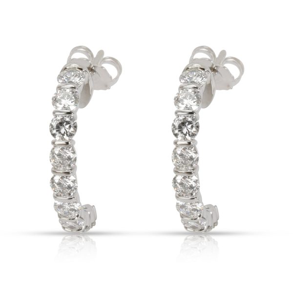 Diamond Half Hoop Earring in 14K White Gold 200 CTW Diamond Half Hoop Earring in 14K White Gold 200 CTW