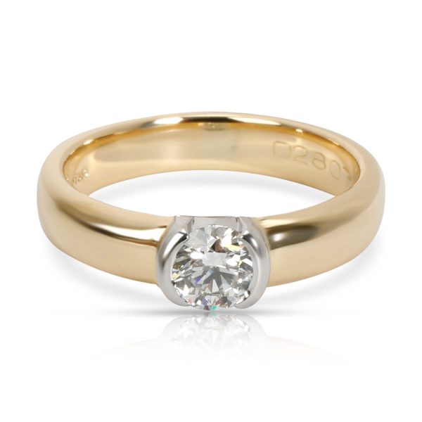 Tiffany Co Semi Bezel Diamond Engagement Ring in 18K 2 Tone Gold 035 CTW Tiffany Co Semi Bezel Diamond Engagement Ring in 18K 2 Tone Gold 035 CTW