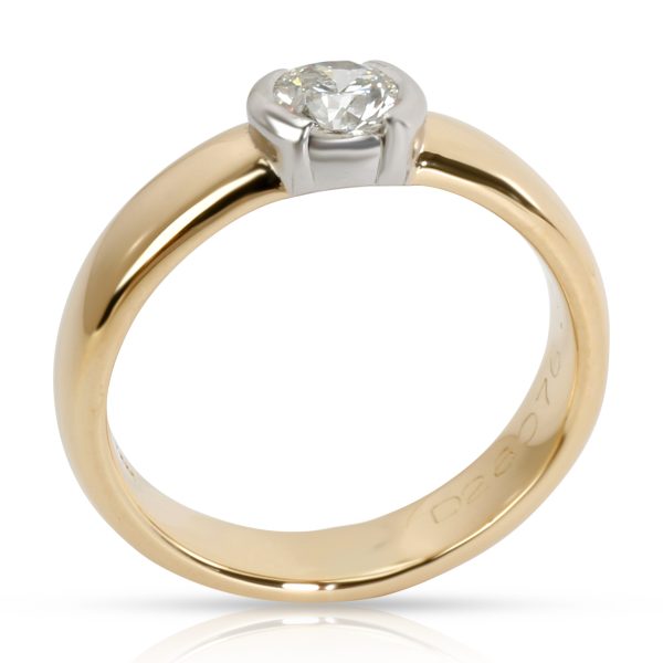 100496 pv Tiffany Co Semi Bezel Diamond Engagement Ring in 18K 2 Tone Gold 035 CTW