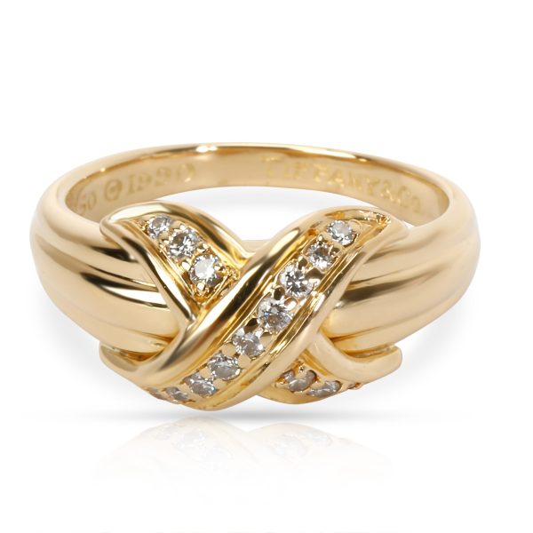 Tiffany Co Vintage X Diamond Ring in 18K Yellow Gold 013 CTW Tiffany Co Vintage X Diamond Ring in 18K Yellow Gold 013 CTW