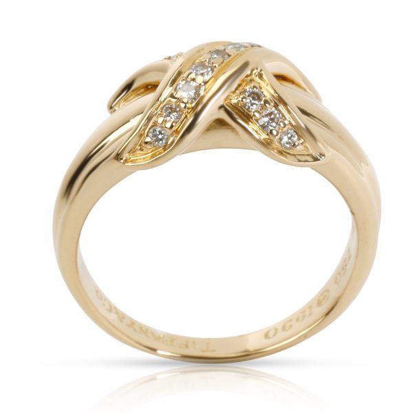 100516 pv Tiffany Co Vintage X Diamond Ring in 18K Yellow Gold 013 CTW