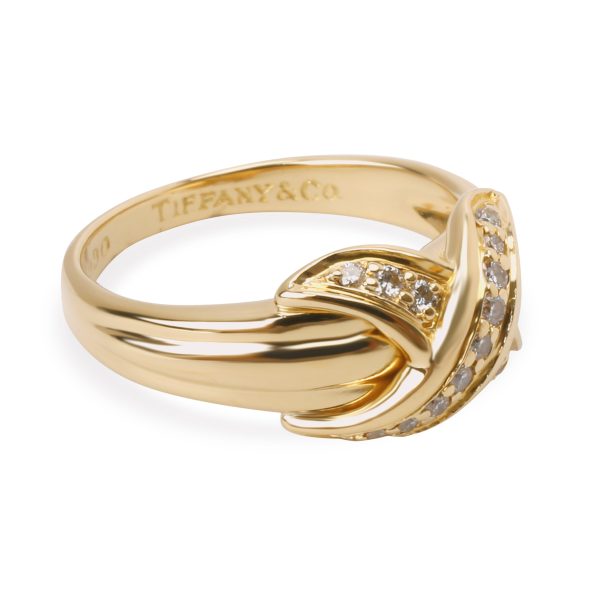 100516 sv Tiffany Co Vintage X Diamond Ring in 18K Yellow Gold 013 CTW