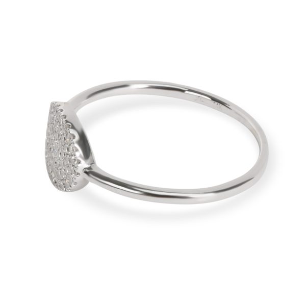 Ring White Gold Pave Oval Shape Diamond Ring in 14K White Gold 022 CTW