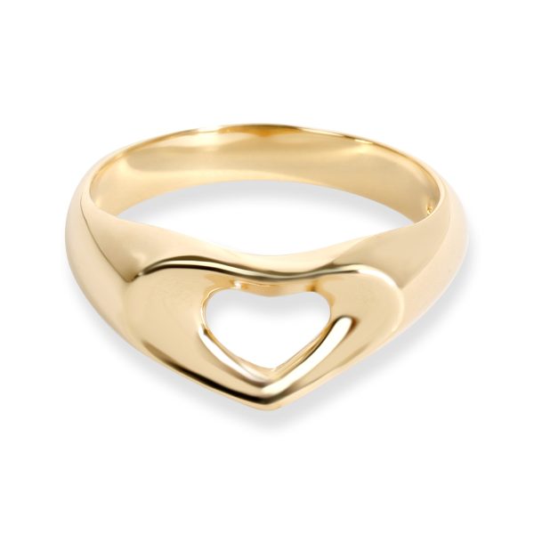 Tiffany Co Open Heart Signet Ring in 18K Yellow Gold Tiffany Co Open Heart Signet Ring in 18K Yellow Gold