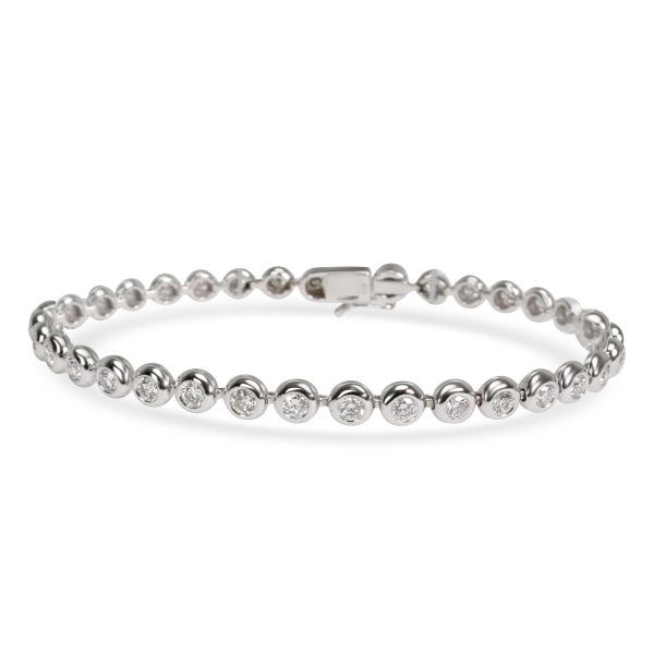 Doughnut Bezel Diamond Tennis Bracelet in 14K White Gold 4 CTW Doughnut Bezel Diamond Tennis Bracelet in 14K White Gold 4 CTW