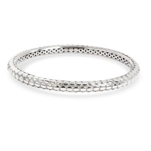 John Hardy Oval Dot Slip On Bangle in Sterling Silver Louis Vuitton Siracusa GM Handbag Azur Damier Azur Canvas