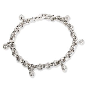 Scott K Link Bezel Diamond Charm Bracelet in Platinum 05 CTW Louis Vuitton Saint Jacques PM Shoulder Bag