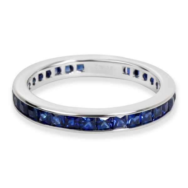 Gemma by WP Diamonds Stackable Princess Cut Sapphire Eternity Band in 18K White Gold