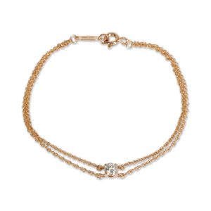 Tiffany Co Solitaire Diamond Bracelet in 18K Rose Gold 018 CTW Coach Horse and Carriage Dot Shoulder Bag Blue