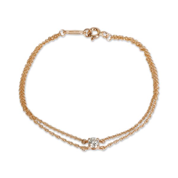 Tiffany Co Solitaire Diamond Bracelet in 18K Rose Gold 018 CTW Tiffany Co Solitaire Diamond Bracelet in 18K Rose Gold 018 CTW