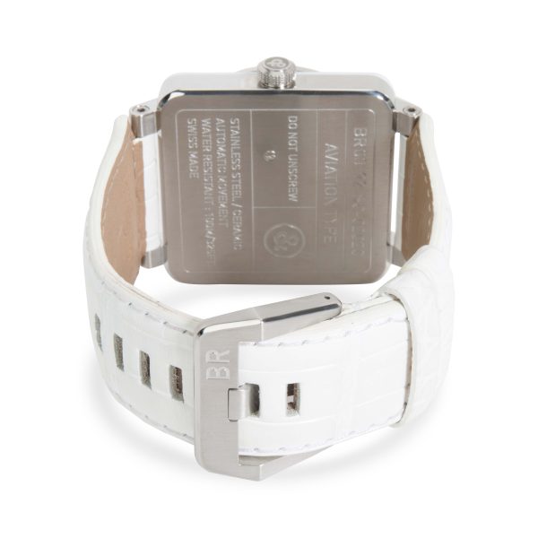 100778 bv Bell Ross White Ceramic Diamonds BR 03 92 Unisex Watch in Stainless SteelCer