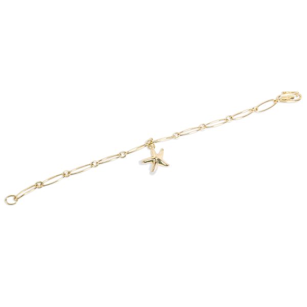 100817 pv Tiffany Co Elsa Peretti Starfish Charm Bracelet in 18K Yellow Gold