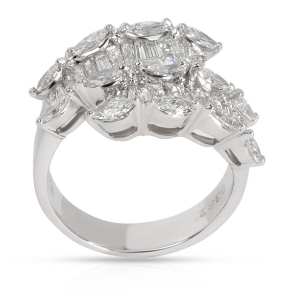 Marquise Baguette Diamond Crossover Ring in 8K White Gold 205 ctw Marquise Baguette Diamond Crossover Ring in 8K White Gold 205 ctw