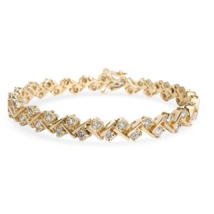 Diamond Tennis Bar Bracelet in 14K Yellow Gold 276 CTW Louis Vuitton Red Epi Leather Neverfull MM