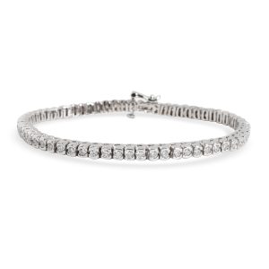 Certified Semi Bezel Diamond Tennis Bracelet in 14K Gold G H VS2 SI1 250 CTW Cart