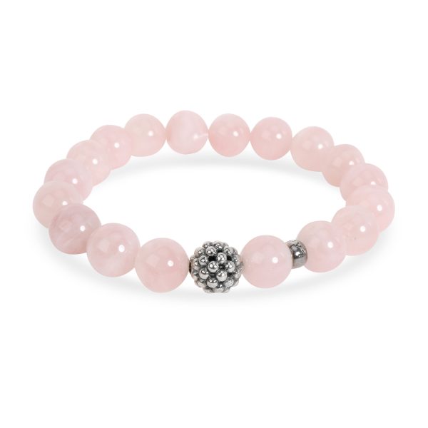 100885 bv Lagos 10 mm Rose Caviar Bead Bracelet in Sterling Silver