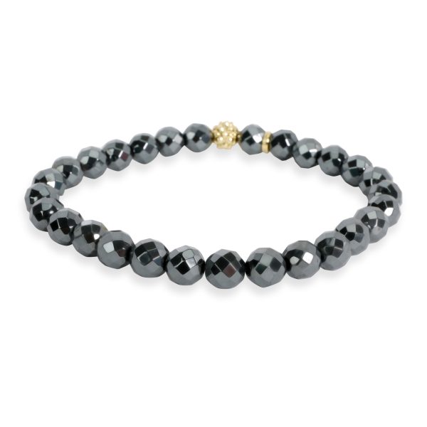 100890 bv 902edd47 e3f7 4087 bed6 862a5dc65eff Lagos 61 mm Hematite Caviar Bead Bracelet in 18KT Yellow Gold