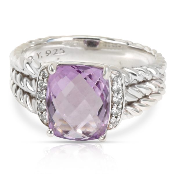 Rings David Yurman Albion Ring with Amethyst Diamond in Sterling Silver 008 CTW