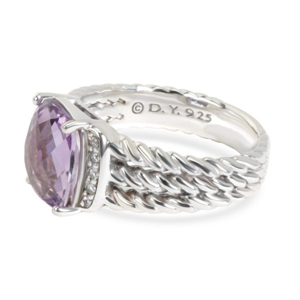 David Yurman David Yurman Albion Ring with Amethyst Diamond in Sterling Silver 008 CTW