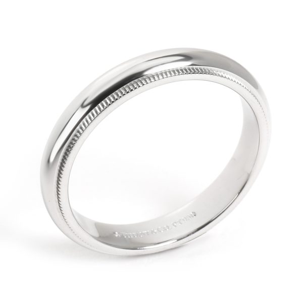 100932 pv Tiffany Co Milgrain Wedding Band in Platinum 4mm