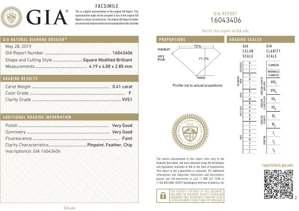 100969 stamp d61a25b0 65fd 4a45 9e8d e996094d907a GIA Certified 041 Ct Princess cut F VVS1 Loose Diamond