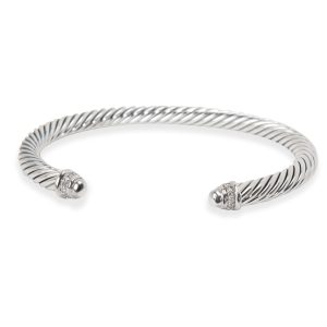 David Yurman Cable Diamond Bangle in Sterling Silver 007 CTW 5 mm Celine Macadam 2WAY Bag Brown