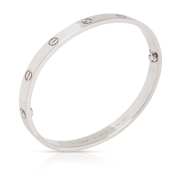 100986 pv f2bc1de9 de68 4dbc 9a9d 0e631e64be68 Cartier Love Bracelet in 18K White Gold Size 19