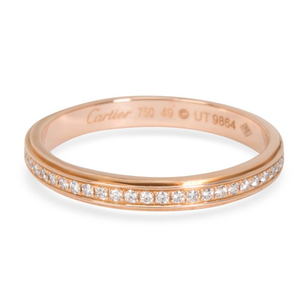 Rings Cartier Micro Pave 23mm Diamond Band in 18K Rose Gold 015 CTW