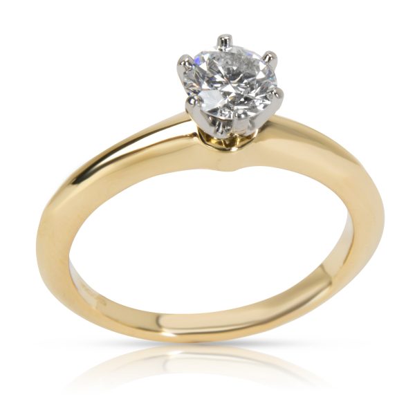 Tiffany Co Diamond Engagement Ring in 18K Yellow GoldPlatinum F VVS1 051 CT Tiffany Co Diamond Engagement Ring in 18K Yellow GoldPlatinum F VVS1 051 CT