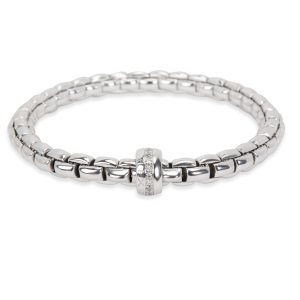 Fope Flex It Diamond Bangle Bracelet in 18K White Gold 018 CTW Prada Medium Vitello Daino Leather Shoulder Bag